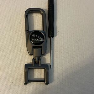 Jaguar Logo Key Fob Keychain in Metal NWT